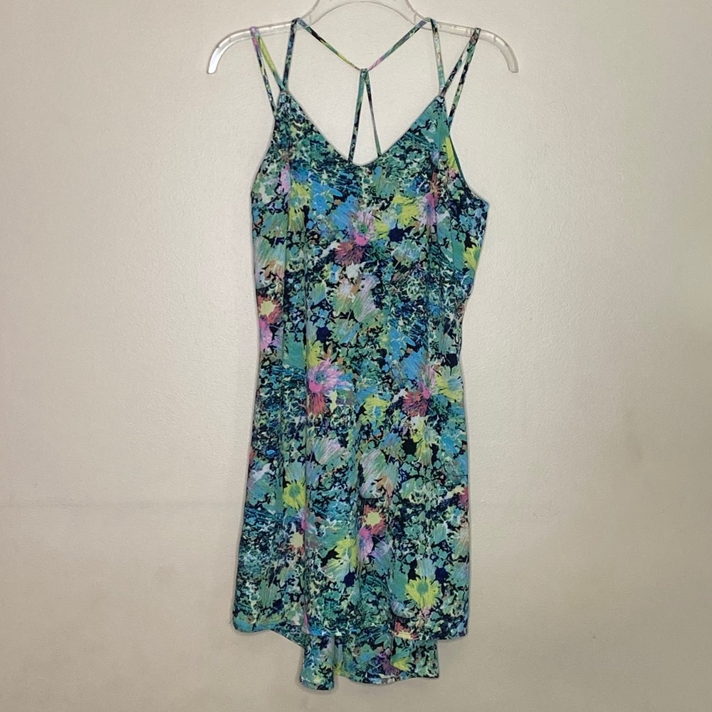 Xhilaration Aqua/teal floral dress